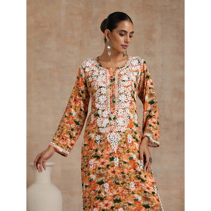 Chikankari Printed Long Kurta