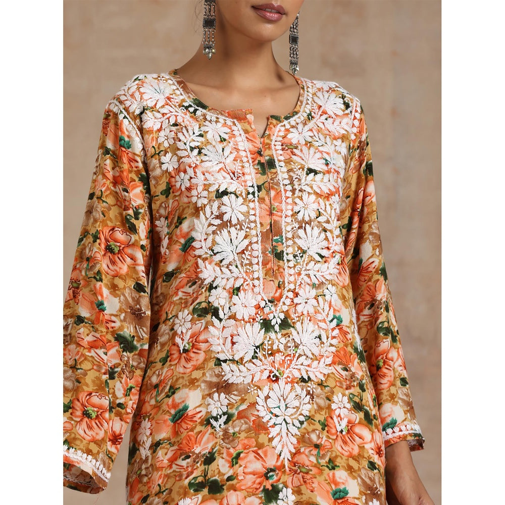 Chikankari Printed Long Kurta