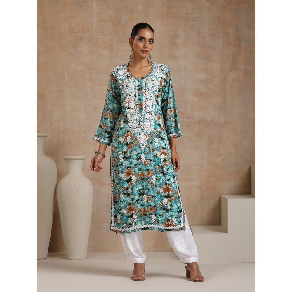 Chikankari Printed Long Kurta