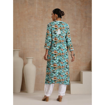 Chikankari Printed Long Kurta