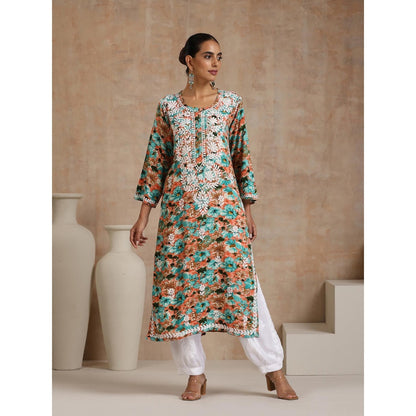 Chikankari Printed Long Kurta