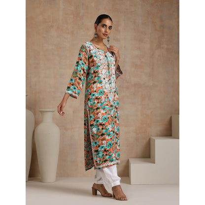 Chikankari Printed Long Kurta