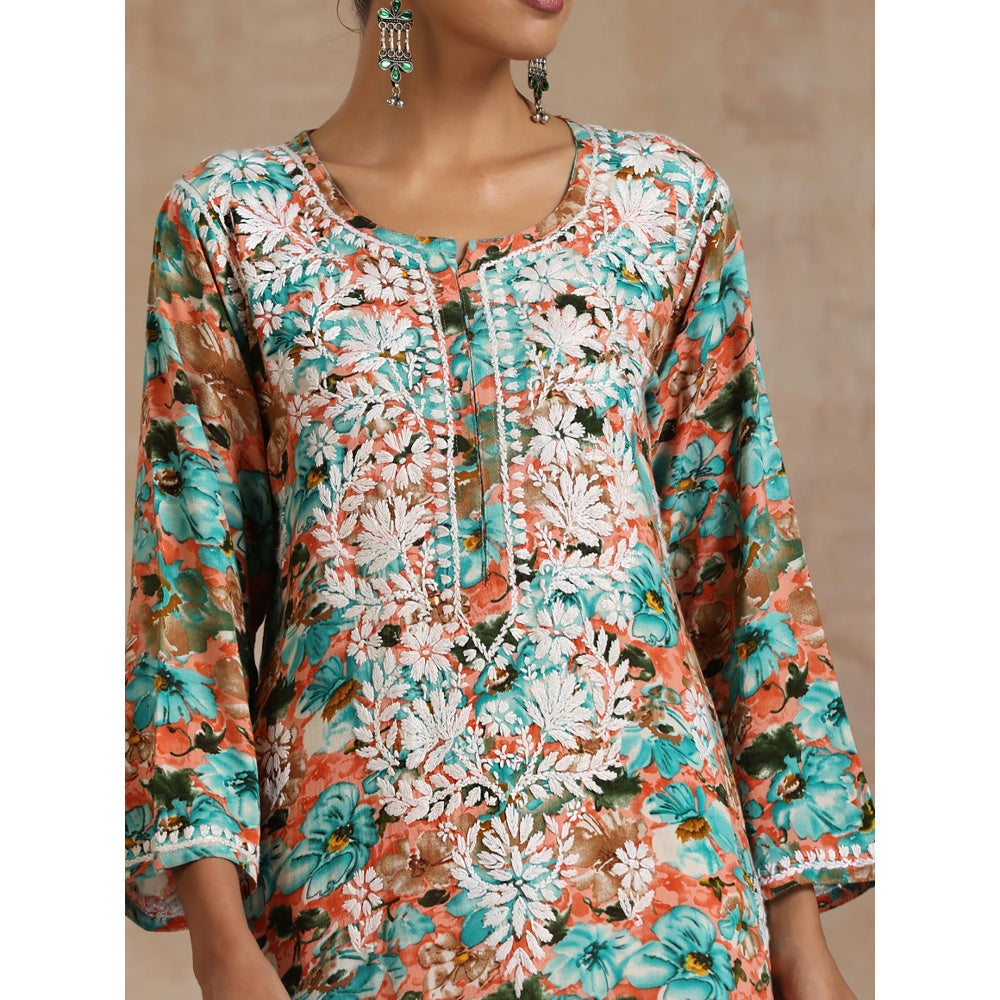 Chikankari Printed Long Kurta