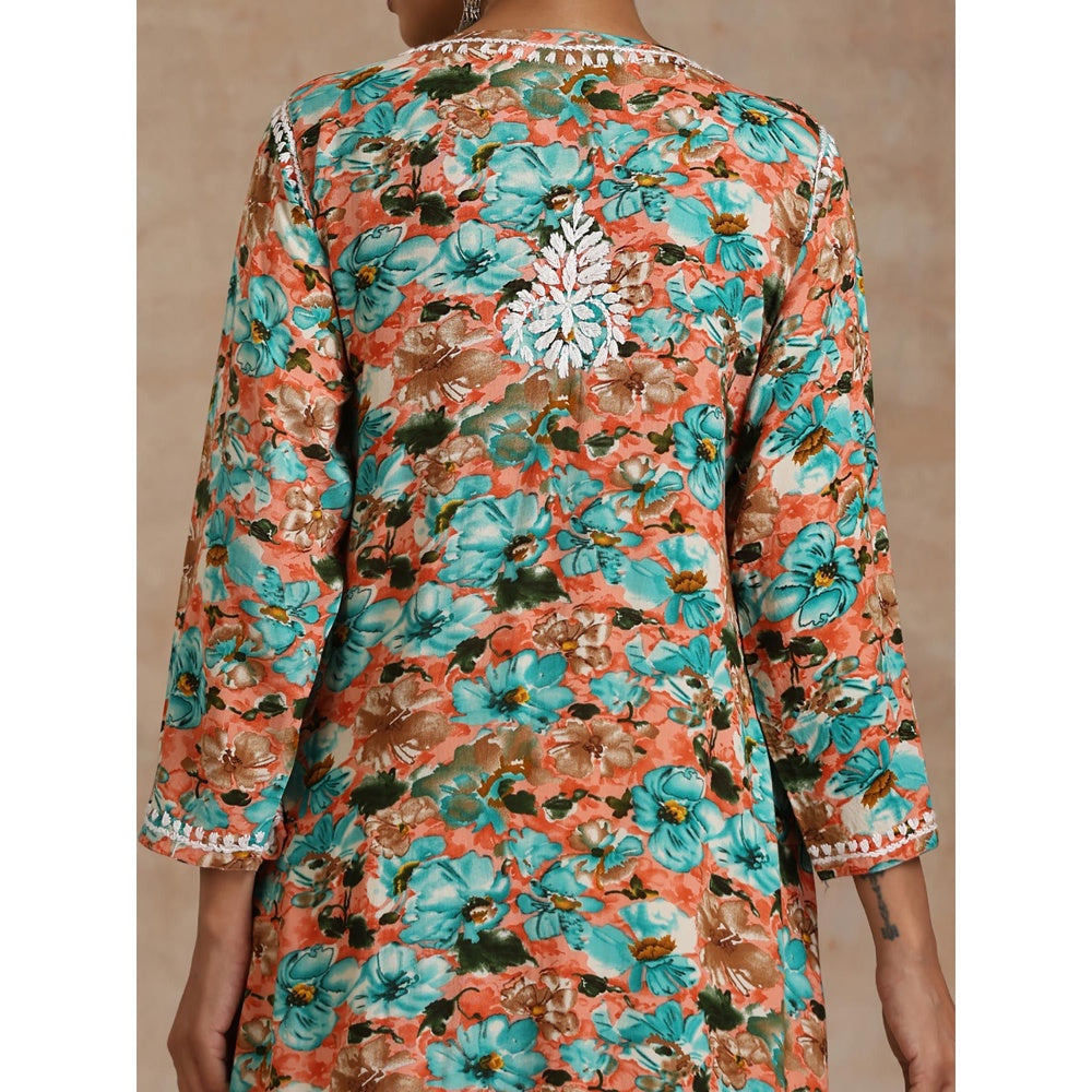 Chikankari Printed Long Kurta
