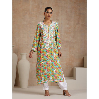Chikankari Printed Long Kurta
