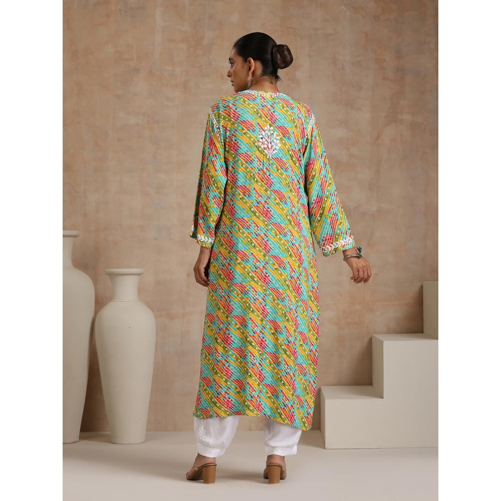 Chikankari Printed Long Kurta