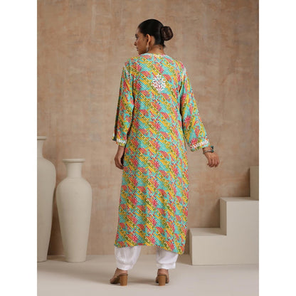 Chikankari Printed Long Kurta
