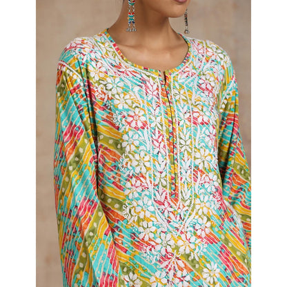 Chikankari Printed Long Kurta