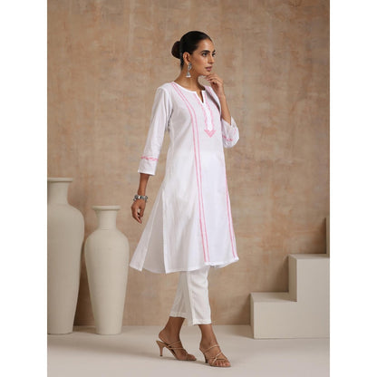 Chikankari Woven Long Kurta