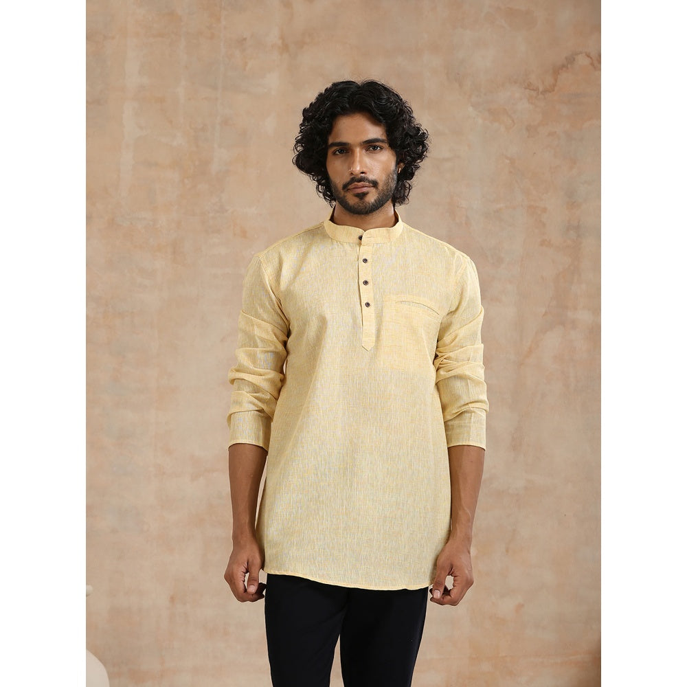 Solid Woven Short Kurta