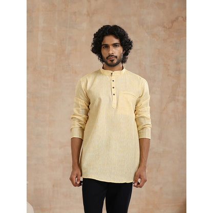 Solid Woven Short Kurta