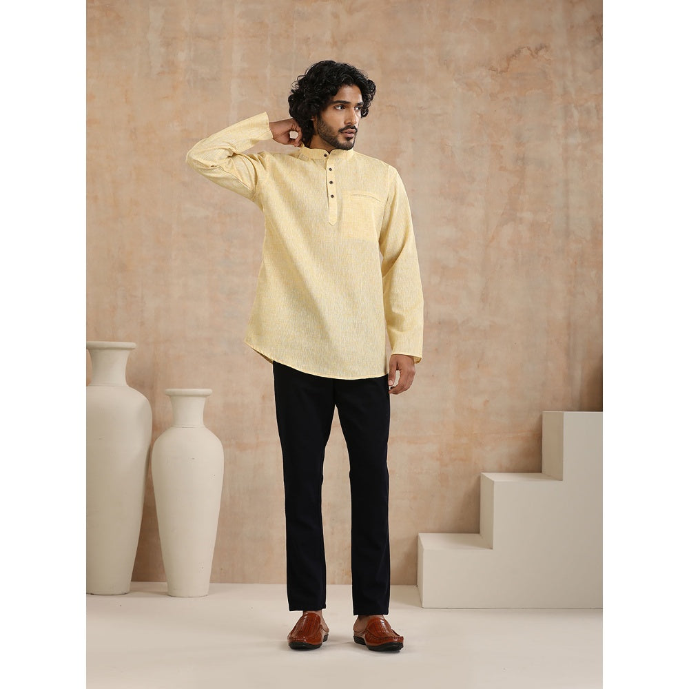 Solid Woven Short Kurta