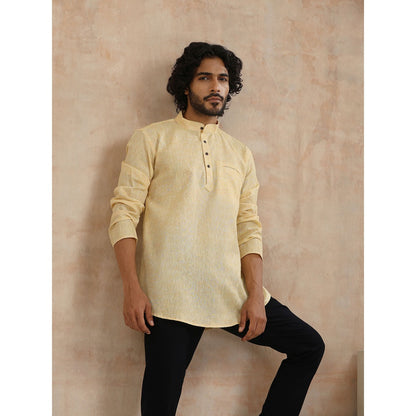 Solid Woven Short Kurta