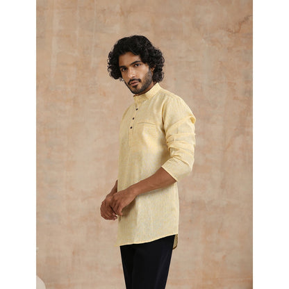 Solid Woven Short Kurta