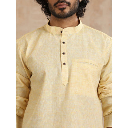 Solid Woven Short Kurta