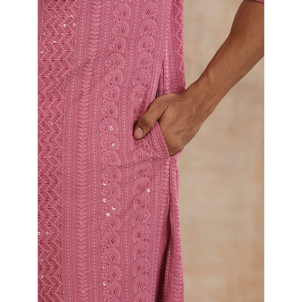 Embroidered Woven Long Kurta
