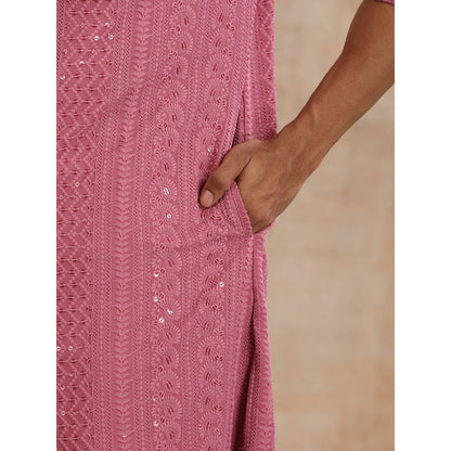 Embroidered Woven Long Kurta