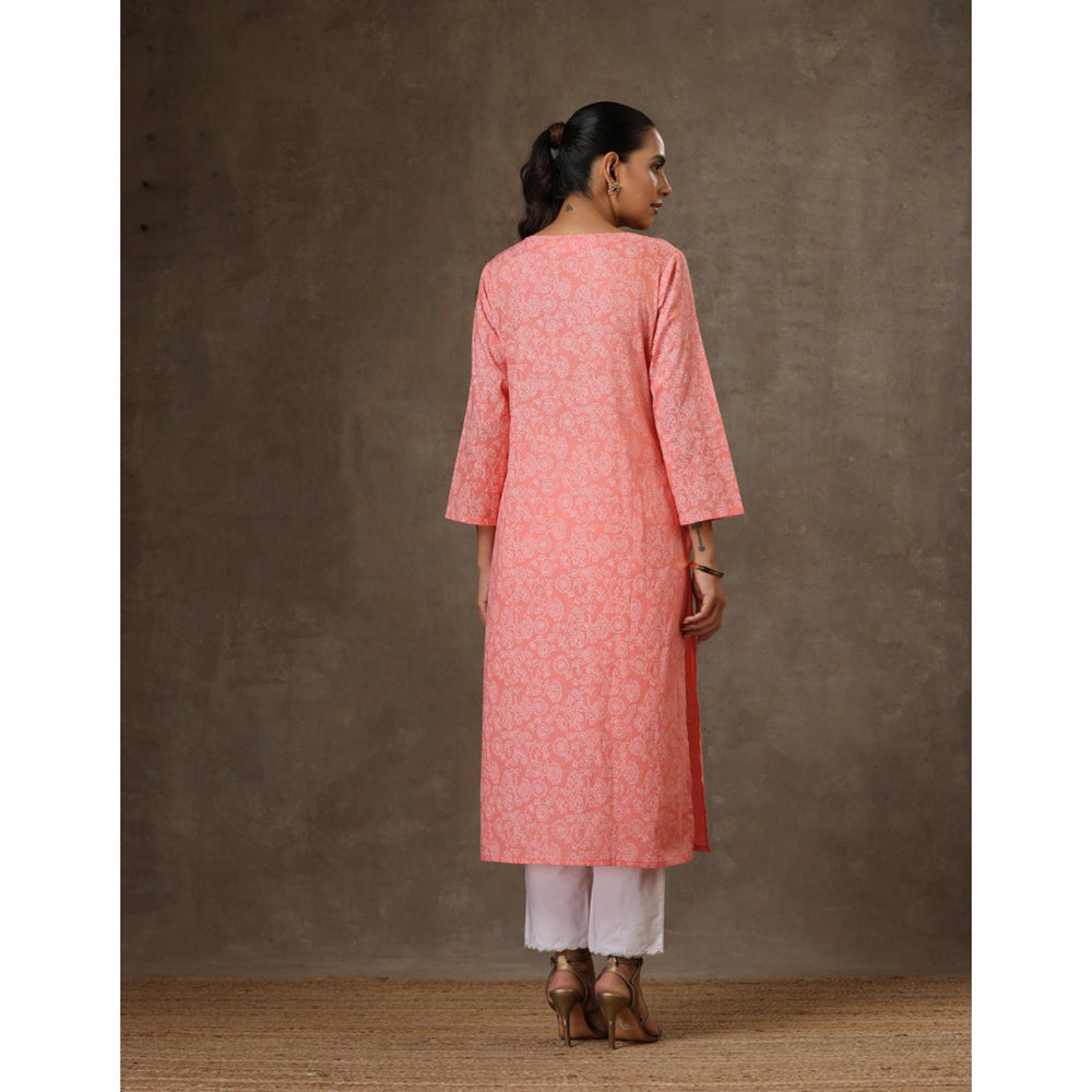 HOC Crafts Hand Embroidered Printed Long Kurta