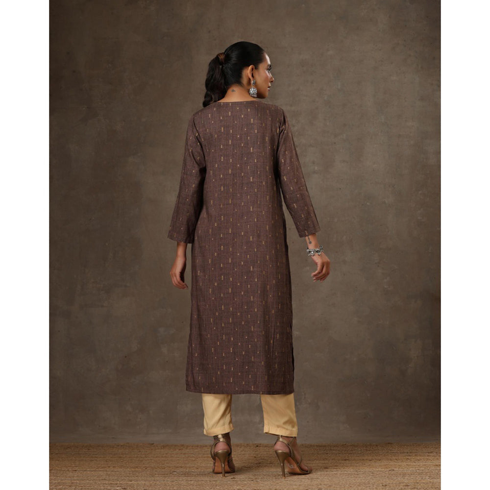 HOC Crafts Hand Embroidered Printed Long Kurta