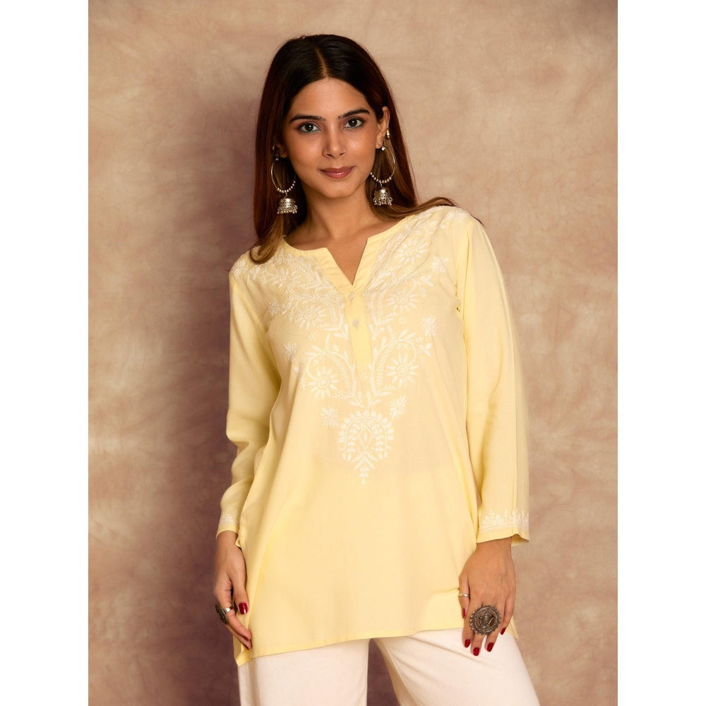 Chikankari Woven Short Kurta