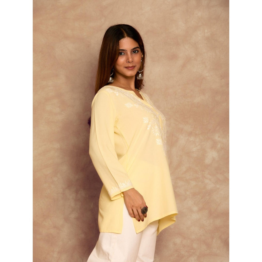 Chikankari Woven Short Kurta