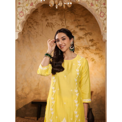 Chikankari Woven Kurta Set