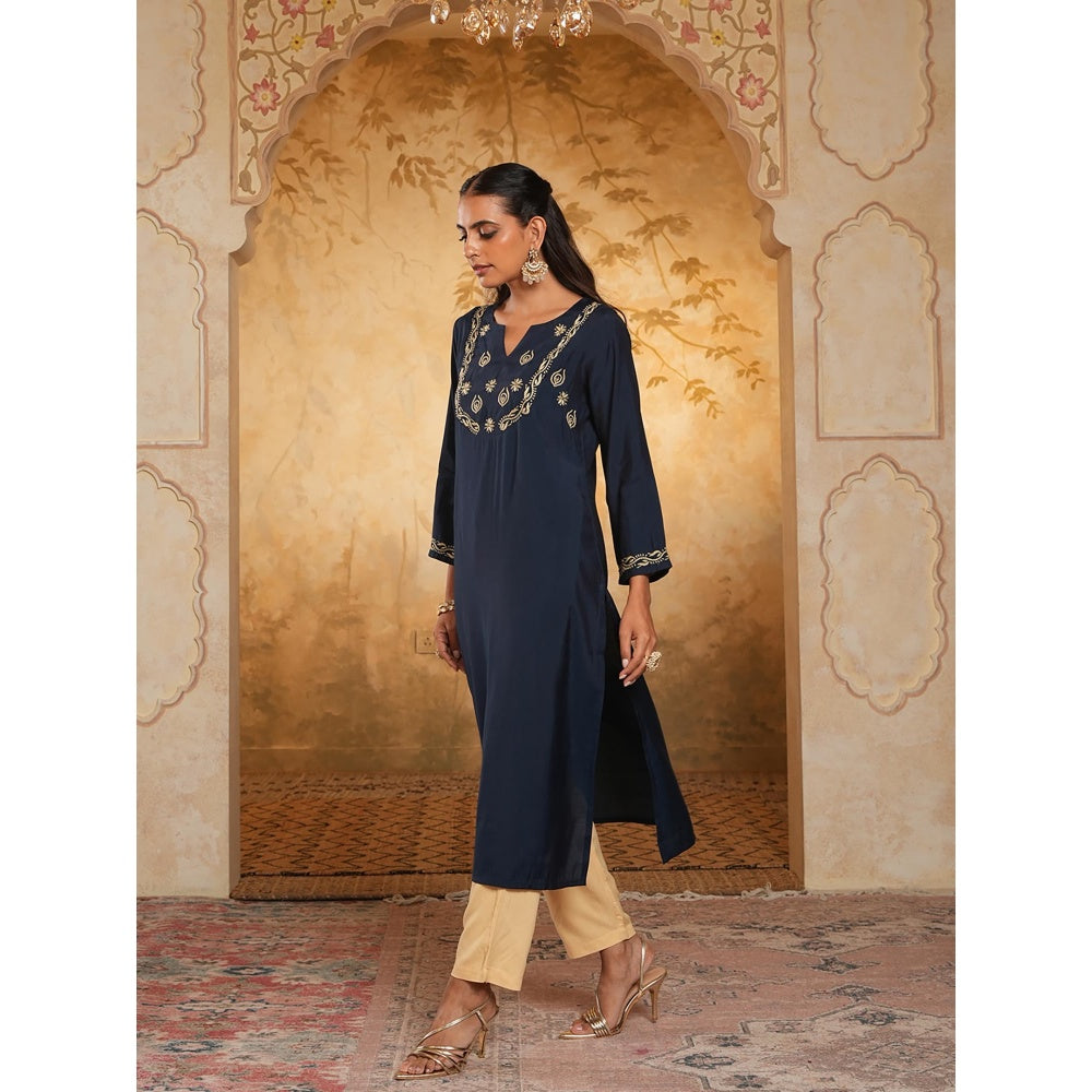 Chikankari Woven Long Kurta