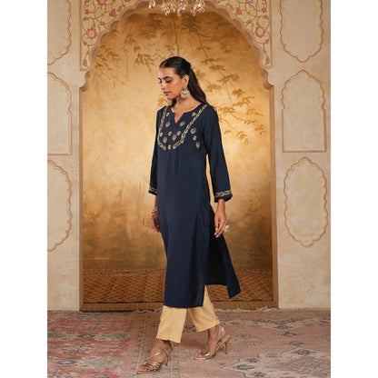 Chikankari Woven Long Kurta