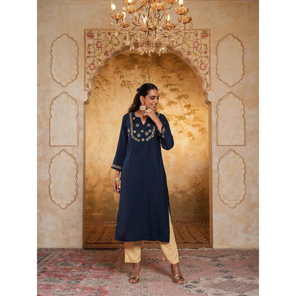 Chikankari Woven Long Kurta