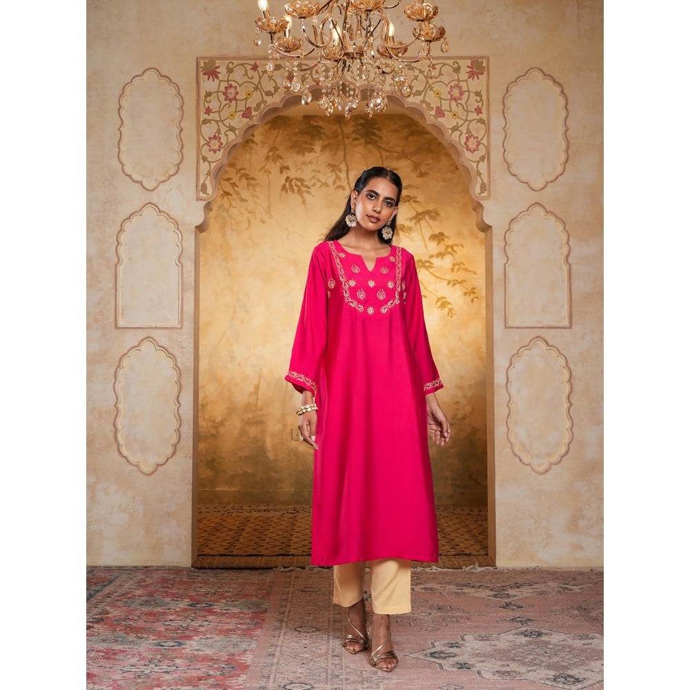 Chikankari Woven Long Kurta