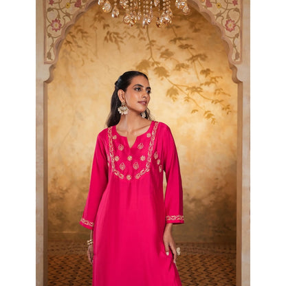 Chikankari Woven Long Kurta
