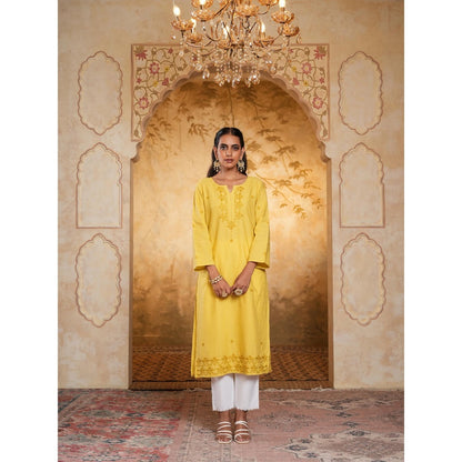 Chikankari Printed Long Kurta