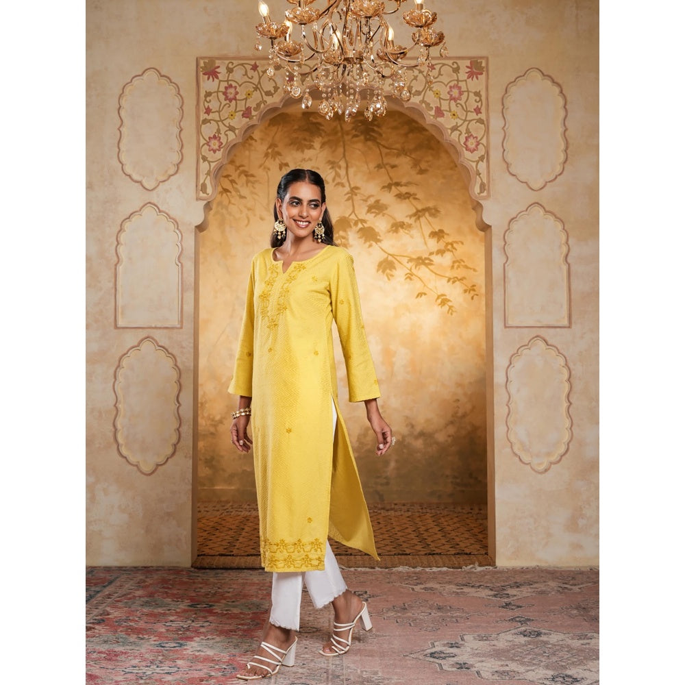 Chikankari Printed Long Kurta