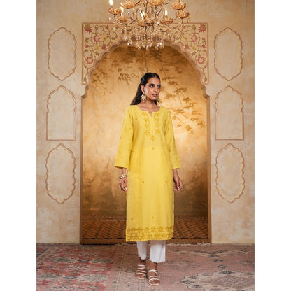 Chikankari Printed Long Kurta