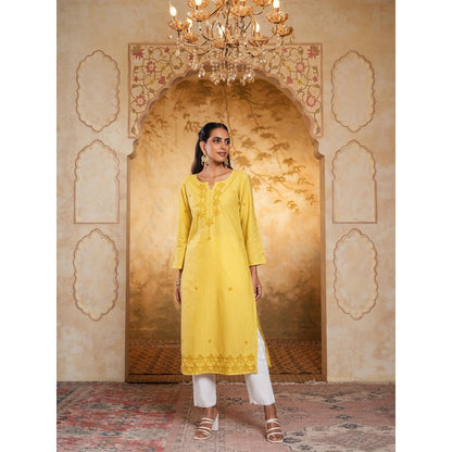 Chikankari Printed Long Kurta