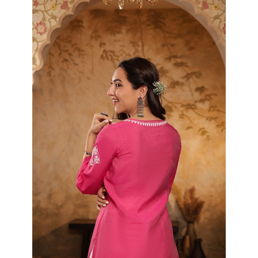 Chikankari Woven Long Kurta
