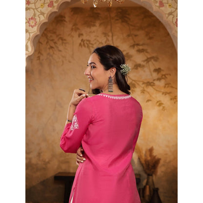 Chikankari Woven Long Kurta