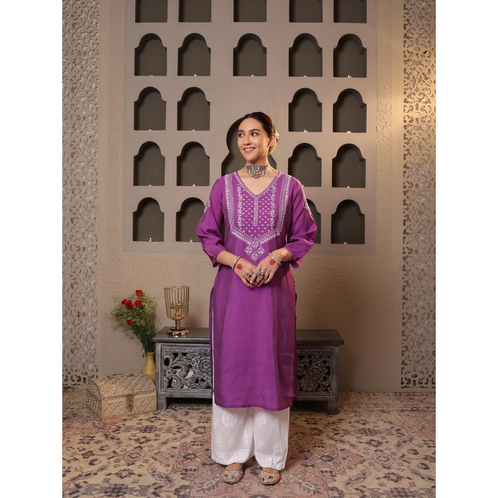 Chikankari Printed Long Kurta