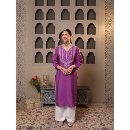 Chikankari Printed Long Kurta