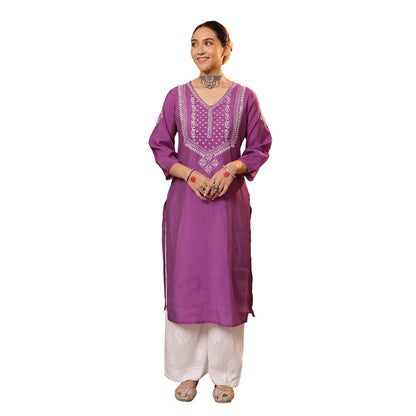 Chikankari Printed Long Kurta