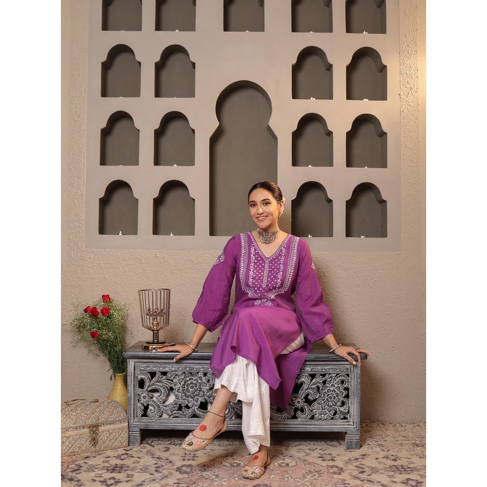 Chikankari Printed Long Kurta
