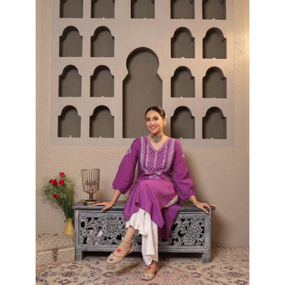 Chikankari Printed Long Kurta