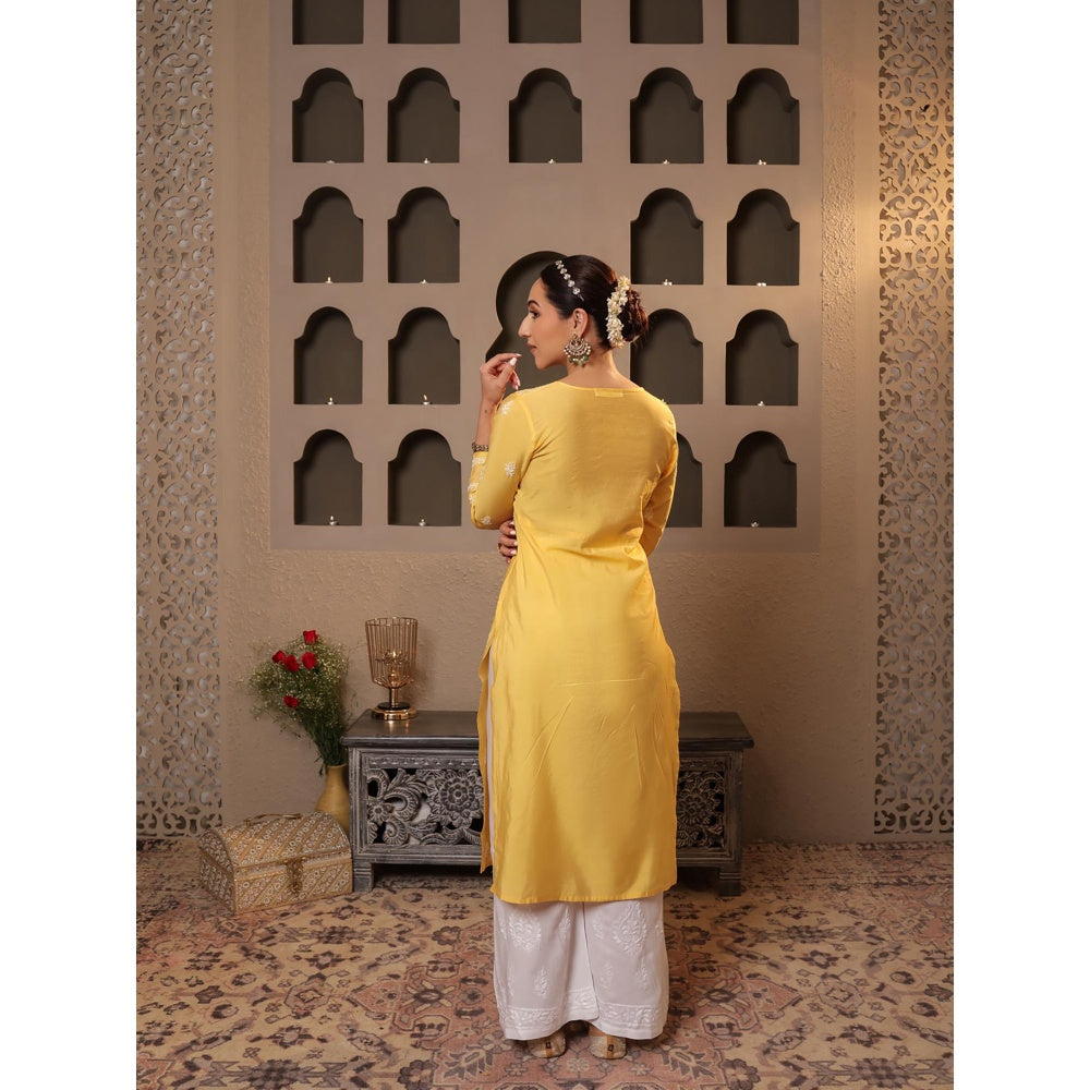 Chikankari Printed Long Kurta