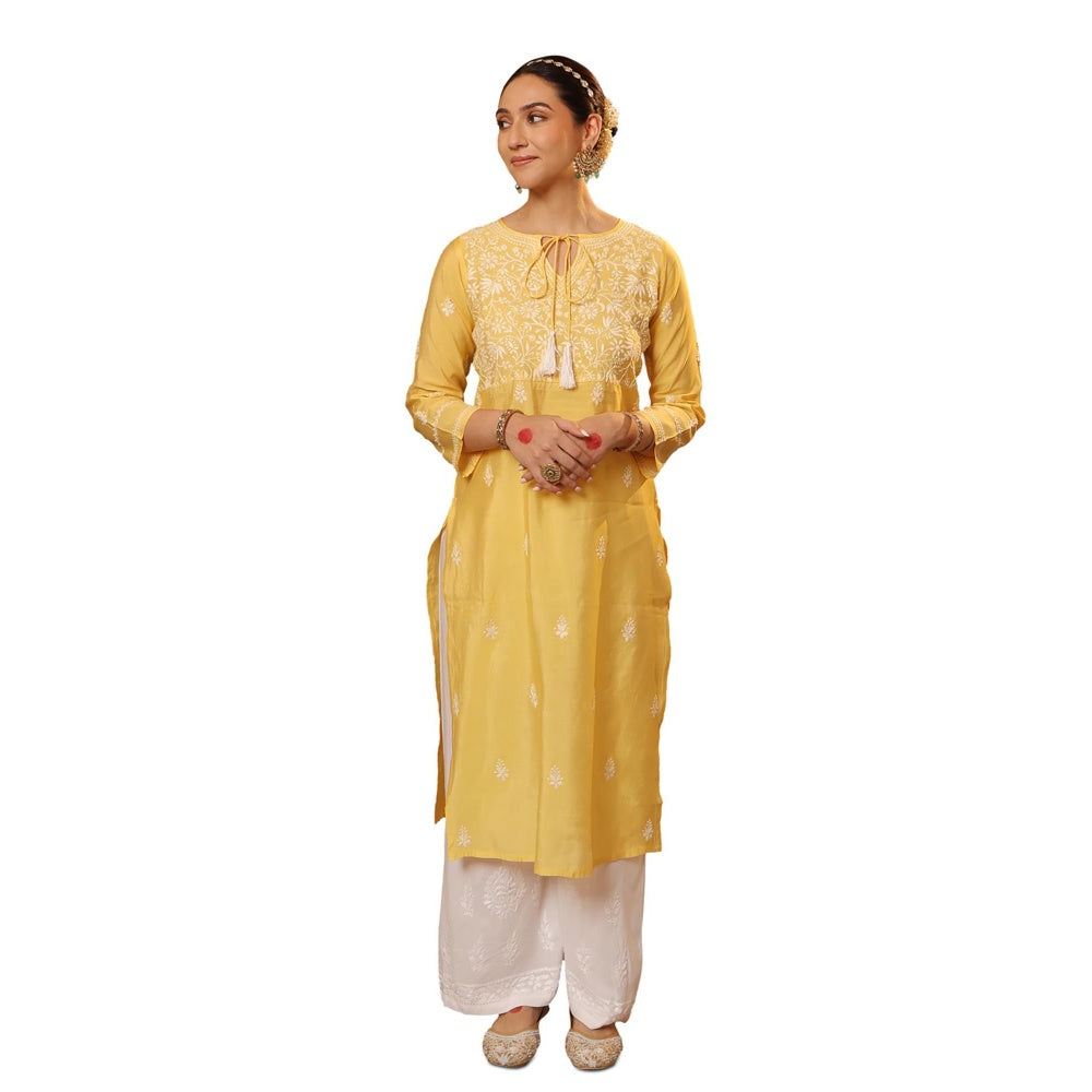 Chikankari Printed Long Kurta