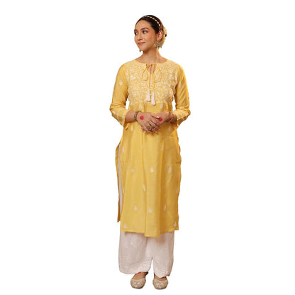 Chikankari Printed Long Kurta