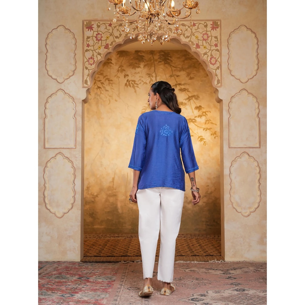 Chikankari Woven Short Kurta