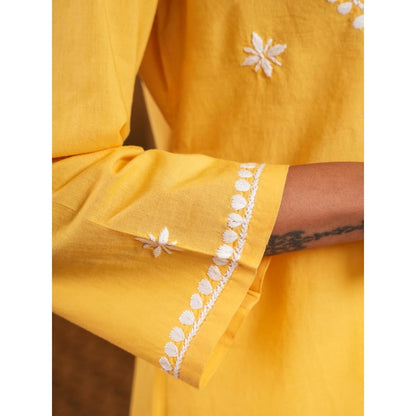 Chikankari Woven Short Kurta