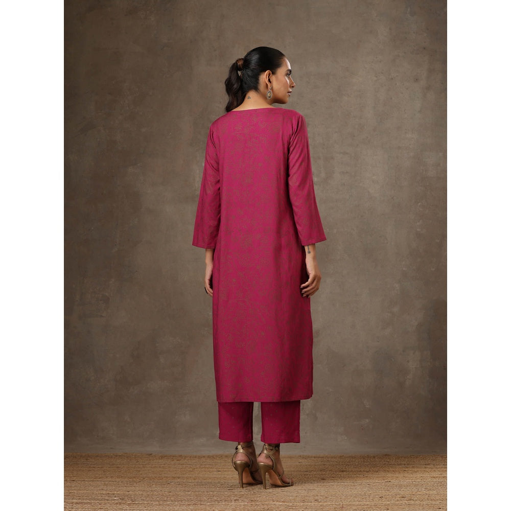 HOC Crafts Hand Embroidered Printed Kurta Set