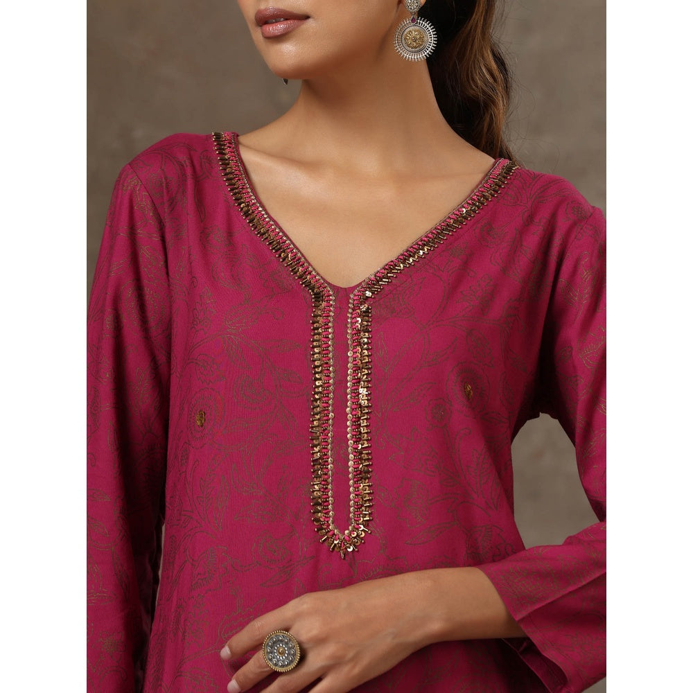 HOC Crafts Hand Embroidered Printed Kurta Set