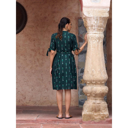 HOC Crafts Ikkat Woven Dress